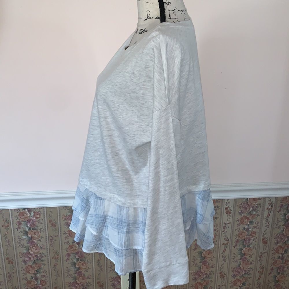 ALTAR’D STATE gray, blue & white long sleeve appears layered Medium. - Picture 7 of 9